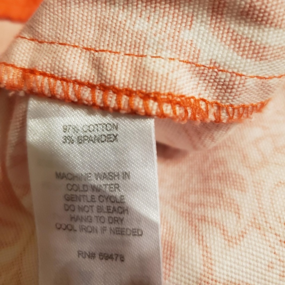 🍋🍋Kenar Orange & White Dress Shorts - Picture 4 of 4